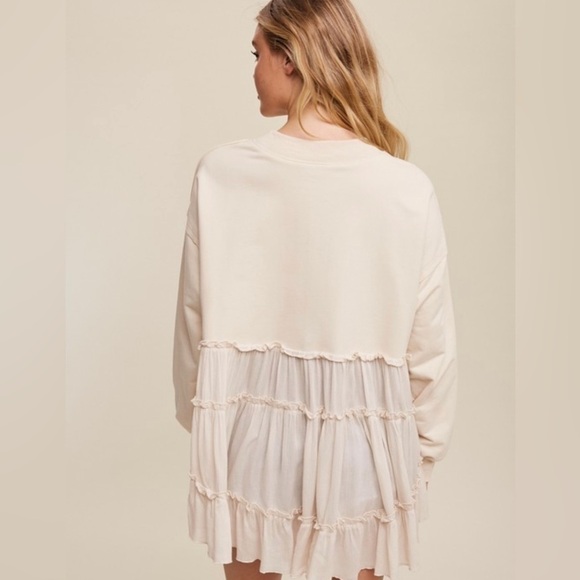 Champagne! Champagne 🍾 Color Sweatshirt & Gauzy Top - Picture 4 of 6